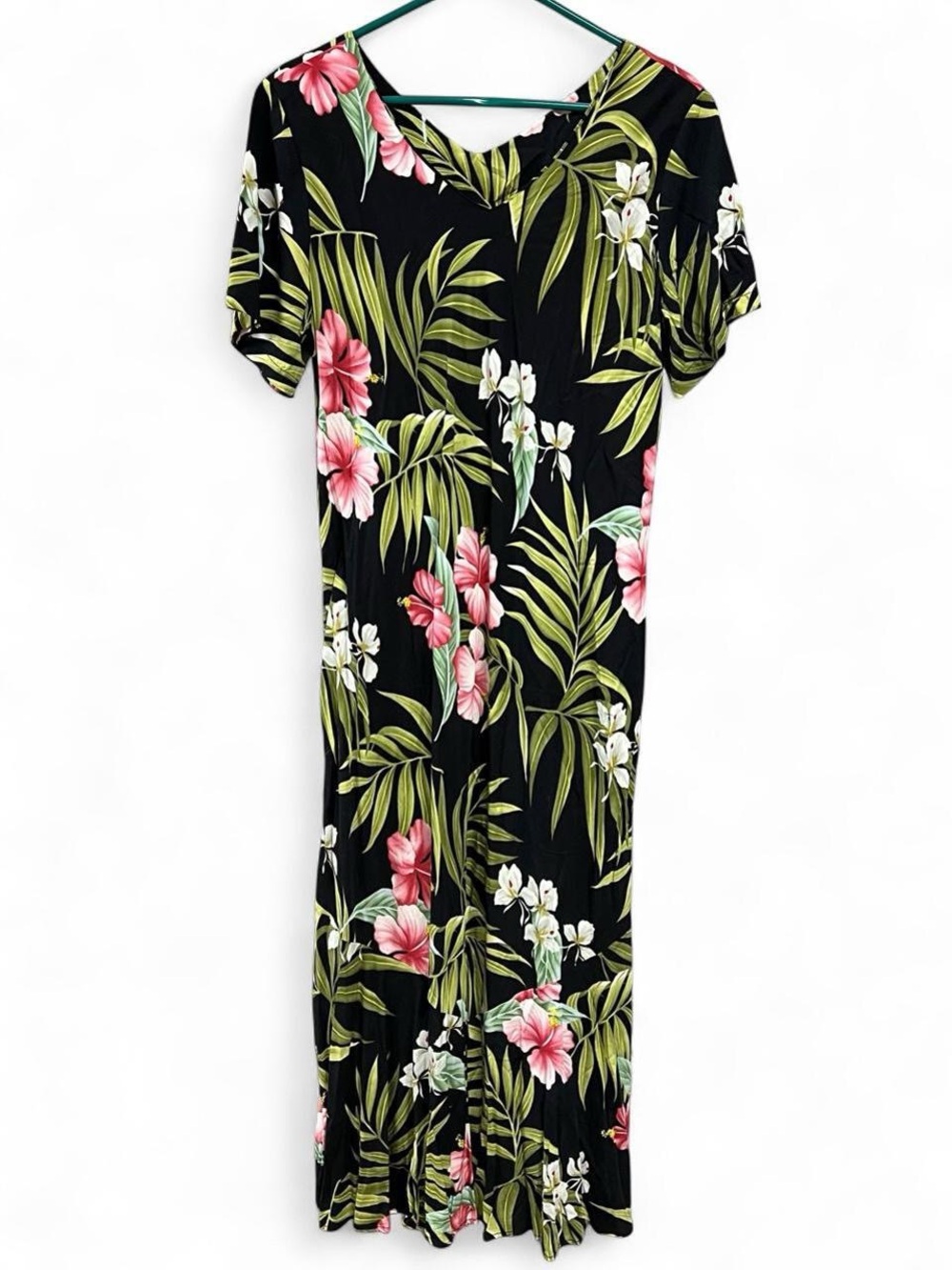 Vintage Shannon Marie by RJC Floral Dress Size L Rayon Made in Hawaii USA